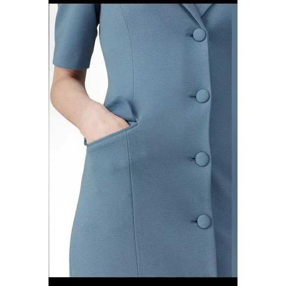 Badgley Mischka Blue Blazer Dress. Size 8 - Picture 4 of 8
